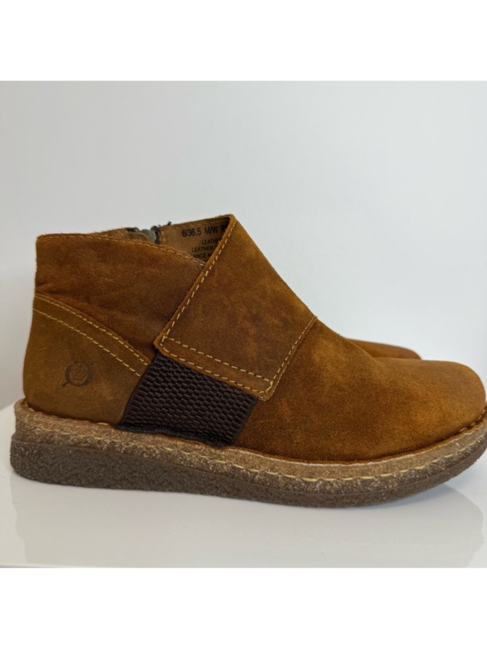 Born Tora Ankle Boots Ginger Brown Distressed Suede Leather Women’s 6 BR0027506
